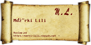 Márki Lili névjegykártya