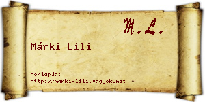 Márki Lili névjegykártya